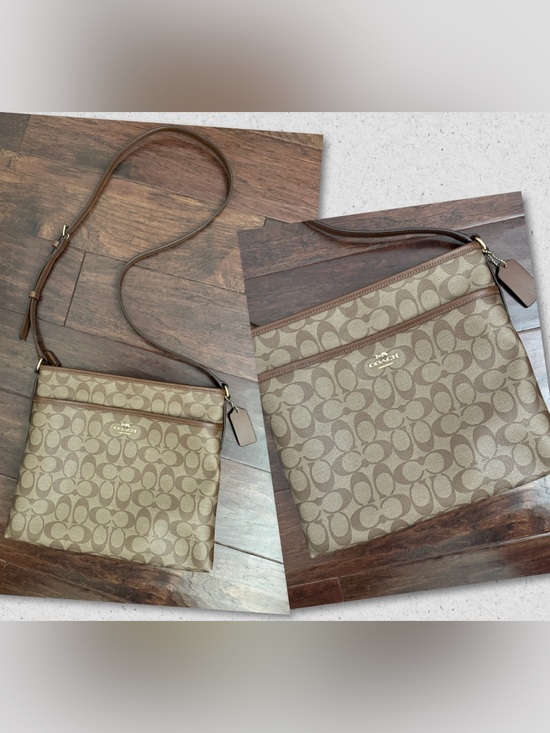 Coach Handbags - Coach Khaki & Brown Crossbody